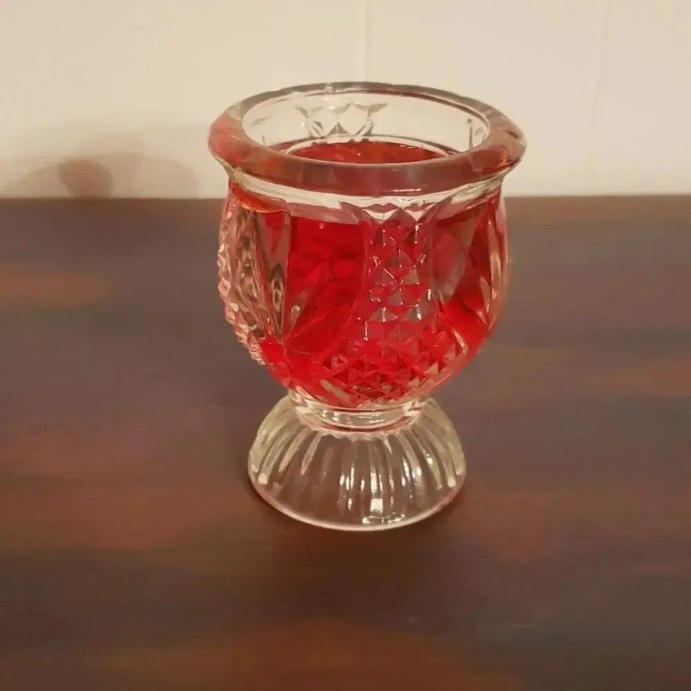 Vintage Avon Bayberry Candle in Cut Glass Holder